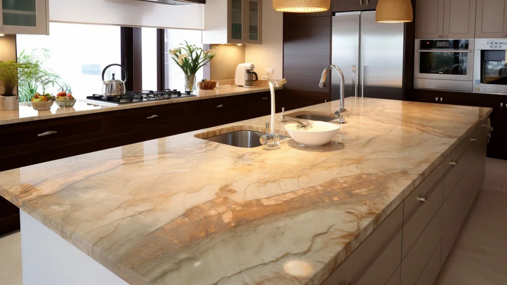 Kitchen room marble interior